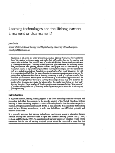 Learning technologies and the lifelong learner | Teaching Resources