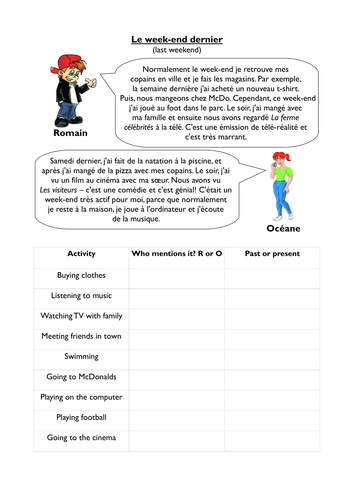 year 9 year 8 reading tasks 2 or 3 tenses teaching resources