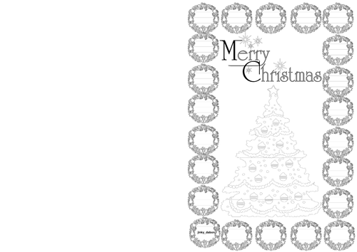 Christmas Day Themed Card (BW)