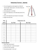 Thermoregulation Practical | Teaching Resources