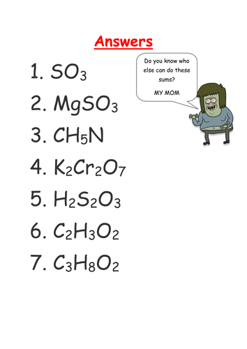 Empirical Formula Worksheet | Teaching Resources