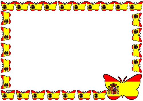 Spain Flag Themed Lined paper and Pageborders | Teaching Resources