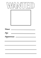 Differentiated 'Wanted' Poster Worksheets by alexandereverett ...