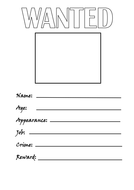 Differentiated 'Wanted' Poster Worksheets | Teaching Resources