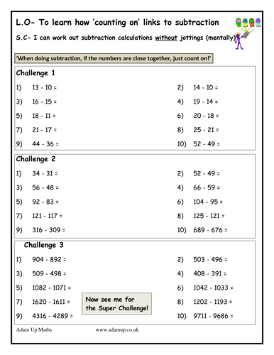 Subtraction / take away differentiated worksheets | Teaching Resources