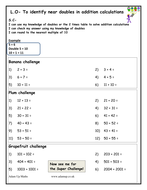 Near doubles - differentiated activities by Jamessummerfield - Teaching