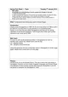 Y3 Ancient Egypt Topic Hieroglyphics by nikkiw_267 - UK Teaching