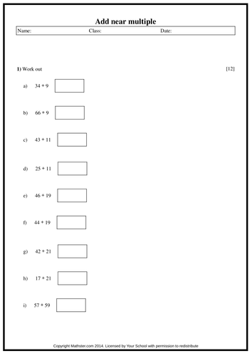 Add near multiple | Teaching Resources