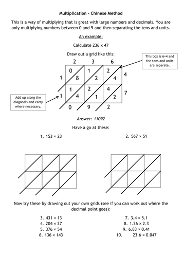 long multiplication worksheets teaching resources