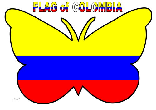 Butterfly Themed Colombia Flag
