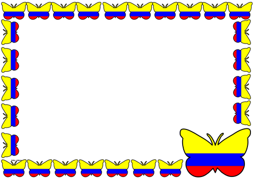 Colombia Flag Themed Lined paper and Pageborders | Teaching Resources