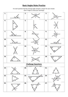 Mixed practice questions using basic angle facts by ems21 - Teaching ...