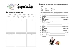 Superlative adjectives worksheet with answers image
