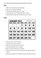 calendar worksheet teaching resources