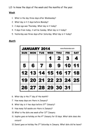 Calendar Worksheet | Teaching Resources