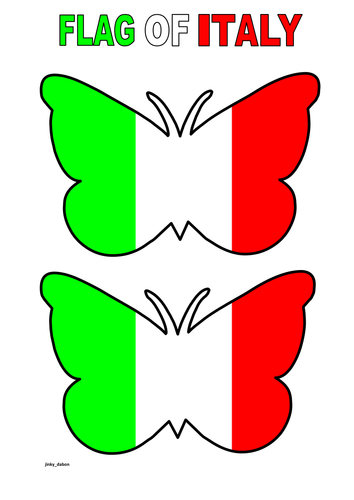 Butterfly Themed Flag of Italy