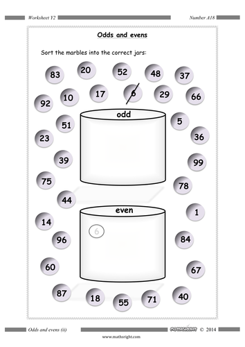 Odd and even numbers year 2 picture