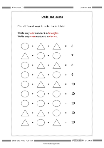 odd and even numbers-worksheets