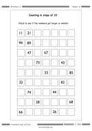 Counting in steps (4 worksheets) | Teaching Resources