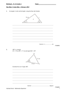 Sine And Cosine Rule Test Teaching Resources