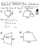 Worksheets Area Of A Trapezoid Worksheet area of a trapezium lesson by ryangoldspink teaching resources tes y8 worksheet differentiated pdf