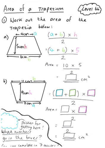 Worksheets Trapezoid Area Worksheet area of a trapezium lesson by ryangoldspink teaching resources tes y8 ws handmade scaffolded pdf