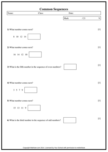 Common Sequences | Teaching Resources