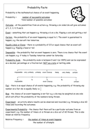 Probability Terms and Definitions | Teaching Resources