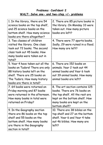 Multiple Step Word Problems 2nd Grade Worksheets