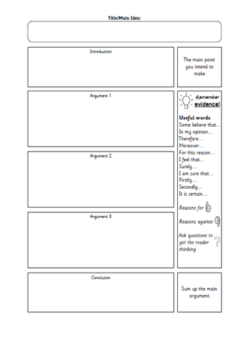 planning speech sheet cate Resources  Teaching  Speech/Writing h Persuasive  by TES