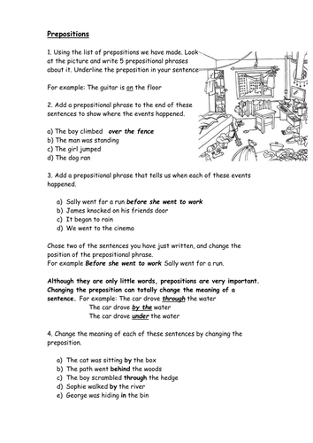 Printables Prepositions Worksheet prepositions worksheet by catrionalatham teaching resources tes