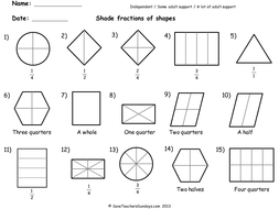 Printables Maths Sheets For Year 2 year 2 maths worksheets from save teachers sundays by shading fractions 3 levels of difficulty ppt