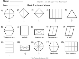 Worksheets Year 2 Maths Worksheets year 2 maths worksheets from save teachers sundays by shading fractions 3 levels of difficulty pdf