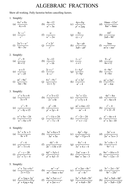 Simplify Algebraic Fractions | Teaching Resources