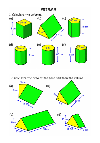 Volume of Prisms | Teaching Resources