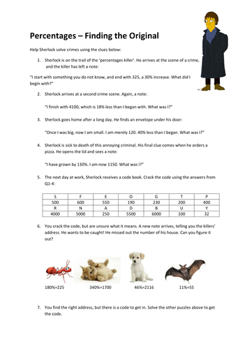 Percentage Problems | Teaching Resources