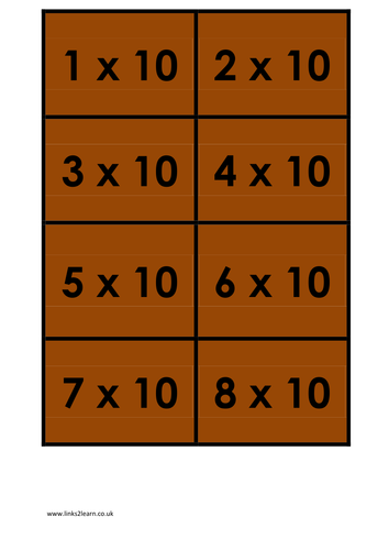 Times Table Matching Cards set 2 of 4