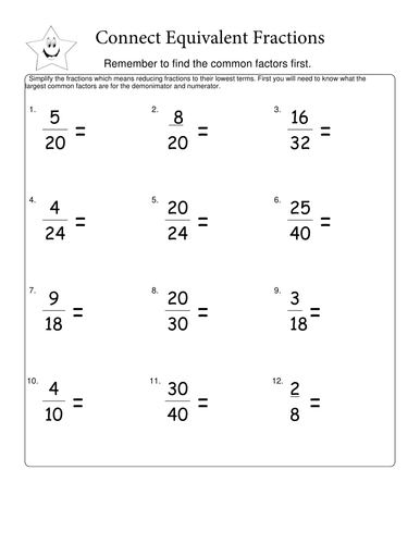 recognise when two simple fractions are equivalent teaching resources