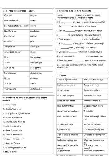 french essay phrases