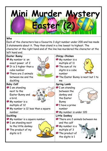 Solve the mystery worksheets pdf image