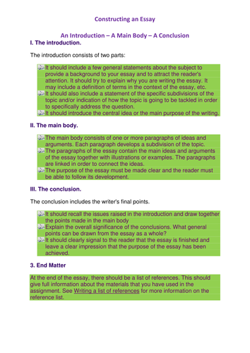 question and answer essay format