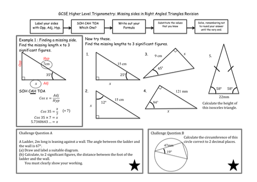 Trigonometry in Right Angled Triangles | Teaching Resources