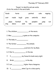 verbs worksheet year 1 by joop09 uk teaching resources tes