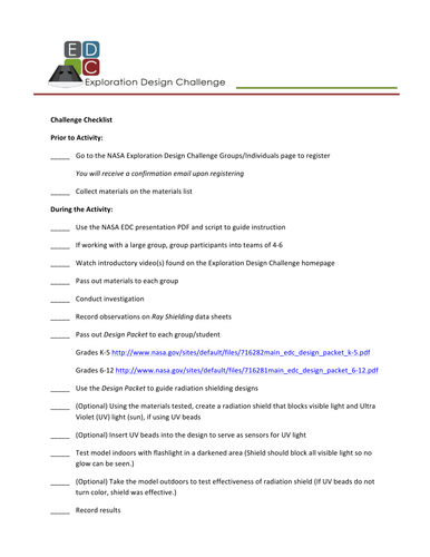 NASA: Exploration Design Challenge | Teaching Resources