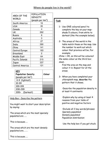 Intro to population density | Teaching Resources