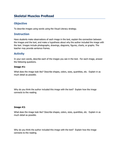 Skeletal Muscles | Teaching Resources