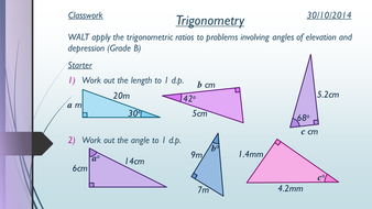 Angle of depression and elevation worksheet