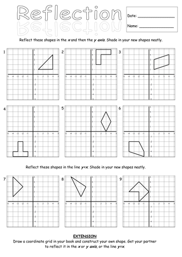 Reflecting Shapes in x and y by bench9 - Teaching Resources - TES