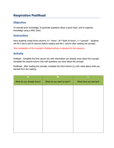 Respiration | Teaching Resources
