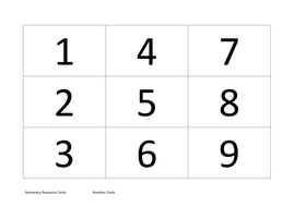 number cards 0 9 teaching resources